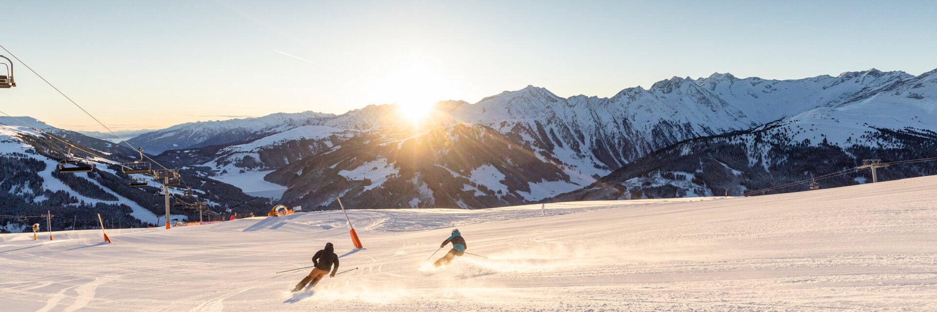 Skifahren Sonnenaufgang Gerlos