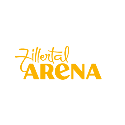 Logo der Hotel Arena auf gelbem Hintergrund